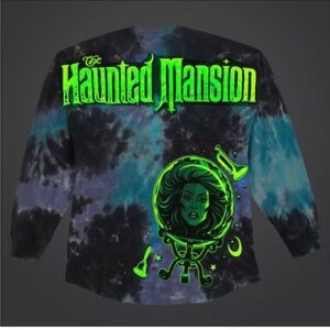 Haunted Mansion unisex size large  Tie-Dye Shirt - Black and Green